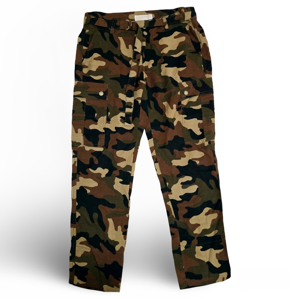 MICHAEL Michael Kors Duffle Camouflage Camo Military Cargo Capri Pants